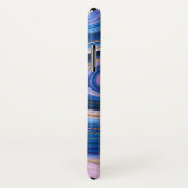 青とピンクの金ゴールド大理石アゲートモノグラム Case-Mate iPhoneケース (裏面/右)