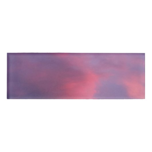 青とピンクの雲 名札 (正面)