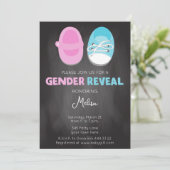 青とピンクの靴ジェンダーが招待を明らかにする 招待状 (スタンド正面)