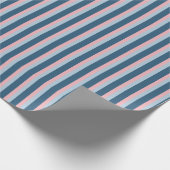 青とピンクストライプの ラッピングペーパー (角)