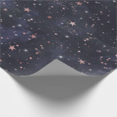青とピンク星空の天の赤ちゃんシャワー ラッピングペーパー (角)