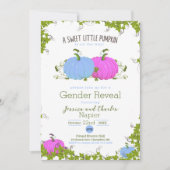 青とピンク甘い小さなかぼちゃのジェンダーの明かす カード (正面)