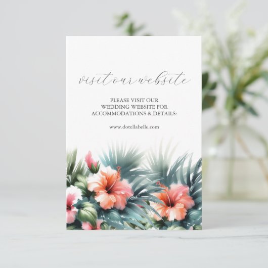 青とピンク結婚のWebサイト挿入カード エンクロージャーカード (スタンド正面)