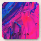 青とピンク絵を描のストローク コースター (正面)