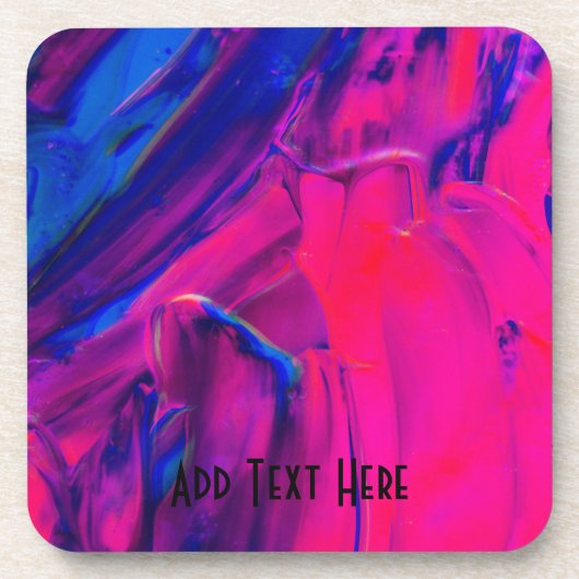 青とピンク絵を描のストローク コースター (正面)