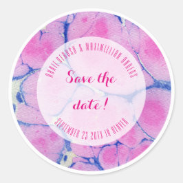 青とピンク色の大理石 ラウンドシール