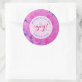 青とピンク色の大理石 ラウンドシール (バッグ)