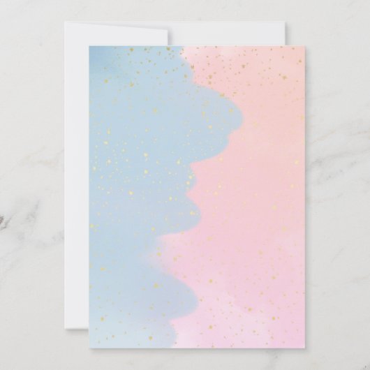 青とピンク | グリッタージェンダーが赤ちゃんシャワーを明かす 招待状 (裏面)