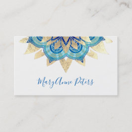 青とフェイク金ゴールド 名刺