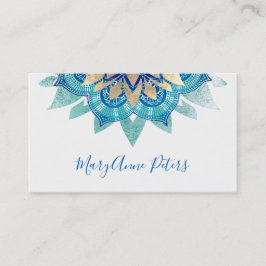 青とフェイク金ゴールド 名刺