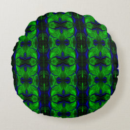 青と'フローティング'絡み合ったストローク ラウンドクッション