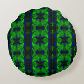 青と'フローティング'絡み合ったストローク ラウンドクッション (裏面)