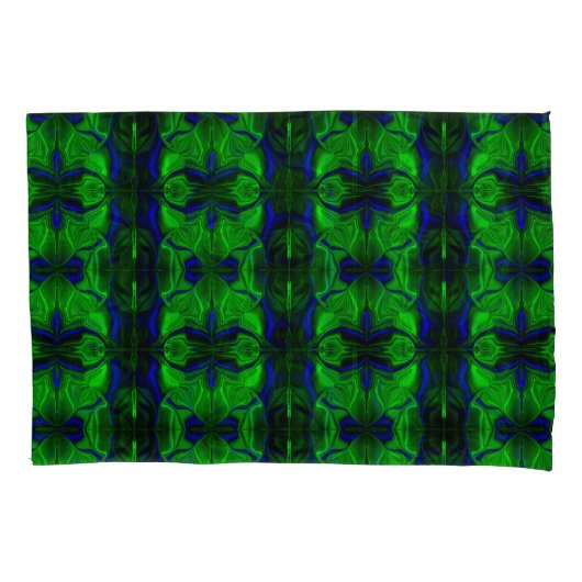 青と'フローティング'絡み合ったストローク 枕カバー (正面)