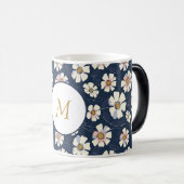 青とフローラのデザイン モーフィングマグカップ (正面右)