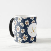 青とフローラのデザイン モーフィングマグカップ (正面左)