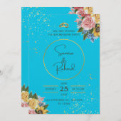 青とフローラ結婚の 招待状 (正面/裏面)