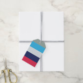 青とブルゴーニュのストライプ ギフトタグ (より糸付き)