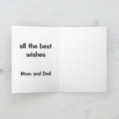 青とブルゴーニュのストライプ ノートカード (内部)