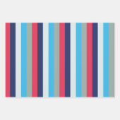 青とブルゴーニュのストライプ ラッピングペーパーシート (正面)