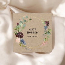 青とブルゴーニュのフローラ幾何学的クラフト