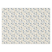 青とベージュのクリスマスオーナメント テーブルクロス (正面(横))