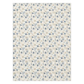 青とベージュのクリスマスオーナメント テーブルクロス (正面)