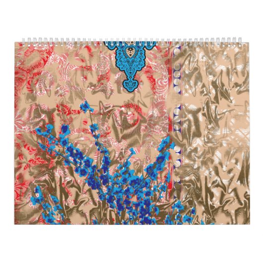 青とベージュのスカーフの写真 カレンダー (カバー)