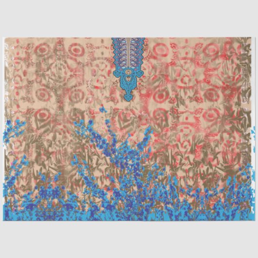 青とベージュのスカーフの写真 薄葉紙 (正面)
