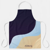 青とベージュのトーン エプロン (正面)