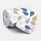 青とベージュのドロップパターン ネクタイ (ロール)