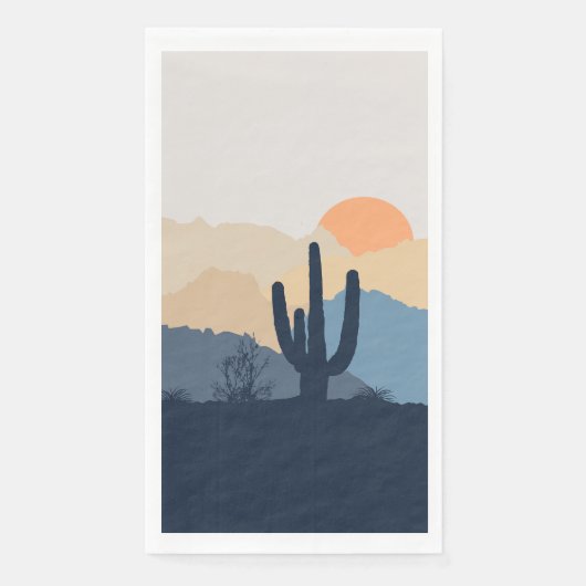 青とベージュの砂漠の日の出 (正面)