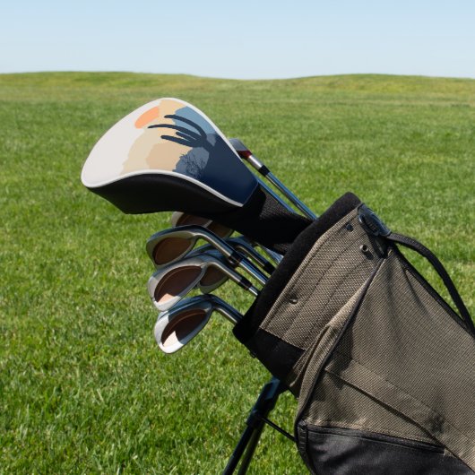 青とベージュの砂漠の日の出 ゴルフヘッドカバー (インサイチュ)