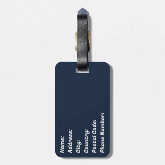 青とベージュの砂漠の日の出 ラゲッジタグ (裏面縦)