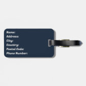 青とベージュの砂漠の日の出 ラゲッジタグ (裏面横)