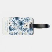 青とベージュの花 ラゲッジタグ (裏面横)