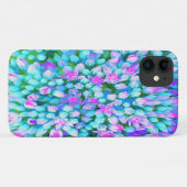 青とホットピンクの多肉植物 セダムの花のディテール Case-Mate iPhoneケース (裏面(横))