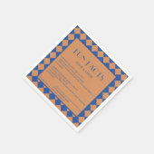 青とマスタードのレトロはっきりしたおもしろいの事実結婚の スタンダードカクテルナプキン (角)