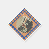 青とマスタードのレトロはっきりしたおもしろいの事実結婚の スタンダードカクテルナプキン (角)