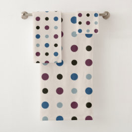 青とマゼンタのドット バスタオルセット