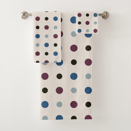 青とマゼンタのドット バスタオルセット (インサイチュ)