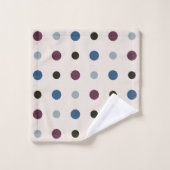 青とマゼンタのドット バスタオルセット (ウォッシュタオル)