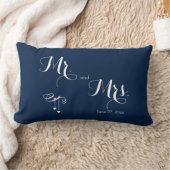 青とミセスカスタマイズの結婚枕 ランバークッション (ブランケット)