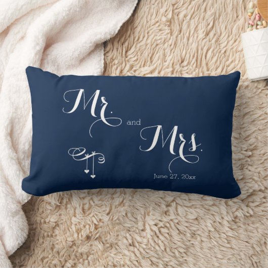 青とミセスカスタマイズの結婚枕 ランバークッション (ブランケット)