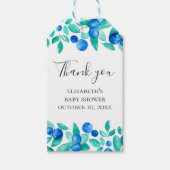 青とミントのブルーベリーの赤ちゃん感謝していシャワーあなた ギフトタグ (正面)