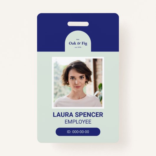 青とミントプロフェッショナルの写真IDバッジ バッジ (正面)