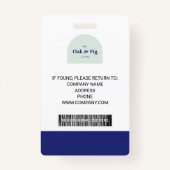 青とミントプロフェッショナルの写真IDバッジ バッジ (裏面)