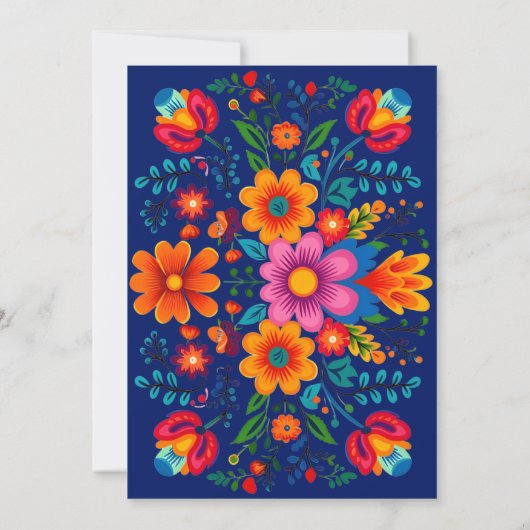 青とメキシカラフルコのフィエスタカップルのシャワー 招待状 (裏面)