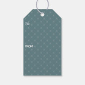 青とモダン緑のクリスマスツリーギフトラベル ギフトタグ (裏面)
