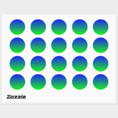 青とライムのグラデーション ラウンドシール (シート)