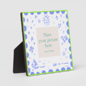 青とライムの晴れたフレーム フォトプラーク (正面)